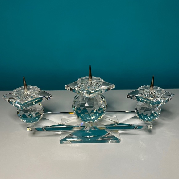 Swarovski Crystal 7600 NR115 3-Light Candle Holder Decorative Candles Retired - Picture 5 of 13